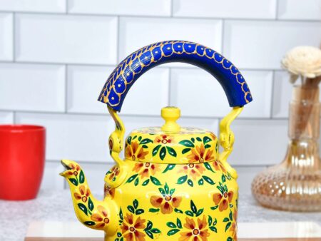 Hand-Painted Aluminium Tea Kettle - 750 ml for kitchen décor Home Décor , Tea Party , Serving