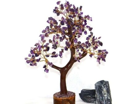 Crystal Tree Good Luck Showpiece for Home Decor Items Crystals Gemstones Bonsai Money Tree for Good Luck, Decoration Gift Item (Amethyst)