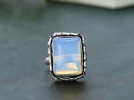 Arts Crystal Products Natural Labradorite Ring Set for Women,Vintage Joint Knuckle Stackable Rings Oval Gemstone Ring