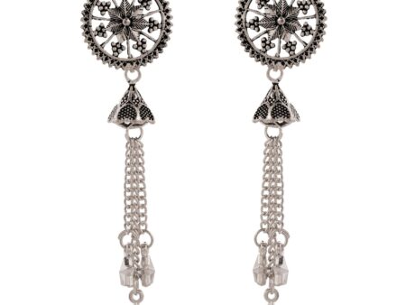 Women Traditional Silver AZ838-OXidised Jhumka Set | German Silver Chand Baliyan & Jhumkas Earrings for Women | Birthday & Anniversary Gift -AZ838-OX-ER49