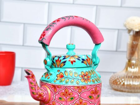Hand-Painted Aluminium Tea Kettle - 750 ml for kitchen décor Home Décor , Tea Party , Serving