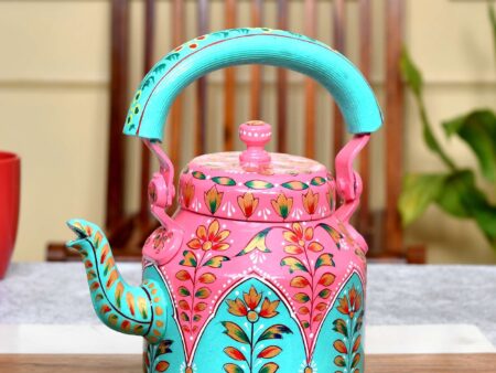 Hand-Painted Aluminium Tea Kettle - 750 ml for kitchen décor Home Décor , Tea Party , Serving
