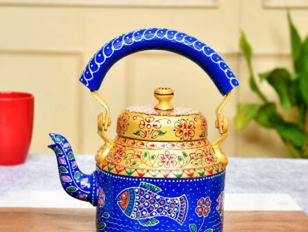Hand-Painted Aluminium Tea Kettle - 750 ml for kitchen décor Home Décor , Tea Party , Serving