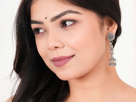 Women's Indian Bollywood Stylish AZ838-OXidised Drop Dangles Earrings Traditional Ethnic Jhumka/Jhumki Earrings for Women